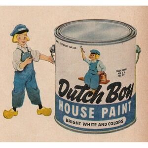 Dutch Boy House Paint Colonial Home Mid Century Modern Vintage Print Ad 1958